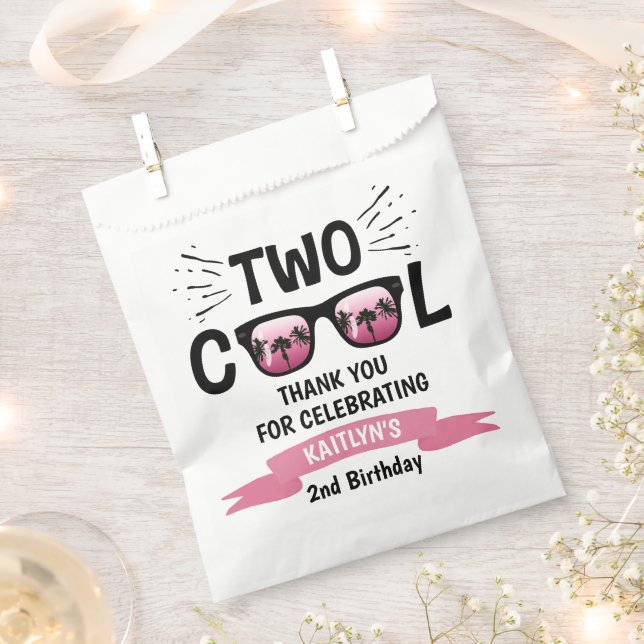 Two Cool Girls 2nd Birthday Favor Bag (Clipped)