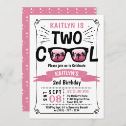 Two Cool Girls 2nd Birthday Invitations