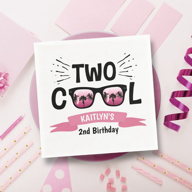 Two Cool Girls 2nd Birthday Napkins (Creator Uploaded)
