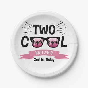 Two Cool Girls 2nd Birthday Paper Plates