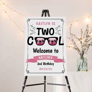 Two Cool Girls 2nd Birthday Welcome Sign