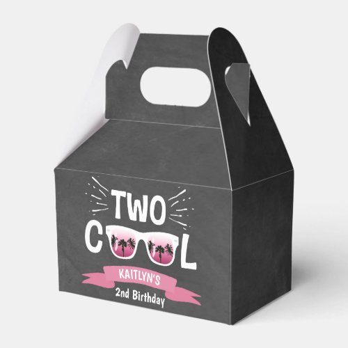 Two Cool Girls Chalkboard 2nd Birthday Favor Boxes