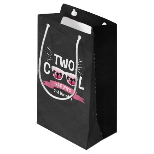 Two Cool Girls Chalkboard 2nd Birthday Small Gift Bag
