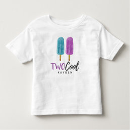 TWO COOL Kid&#39;s 2nd Birthday Summer Ice Pop Party Toddler T-shirt