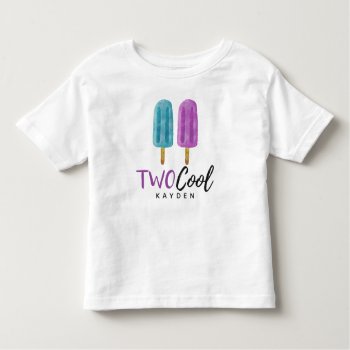 Two Cool Kid's 2nd Birthday Summer Ice Pop Party Toddler T-shirt by CyanSkyCelebrations at Zazzle