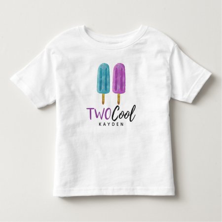 Two Cool Kid's 2nd Birthday Summer Ice Pop Party Toddler T-shirt