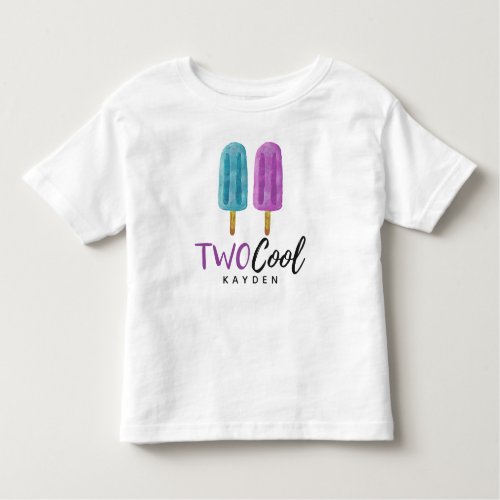 TWO COOL Kids 2nd Birthday Summer Ice Pop Party Toddler T_shirt