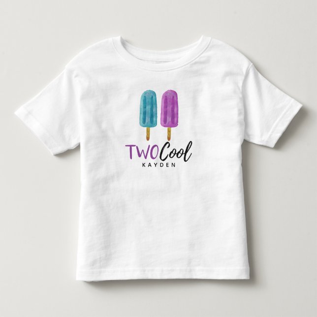 TWO COOL Kid's 2nd Birthday Summer Ice Pop Party Toddler T-shirt (Front)