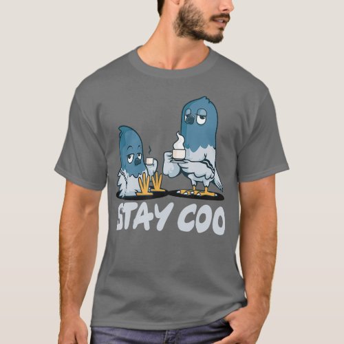 Two Cool Pigeons Stay Coo Birding Design For T_Shirt