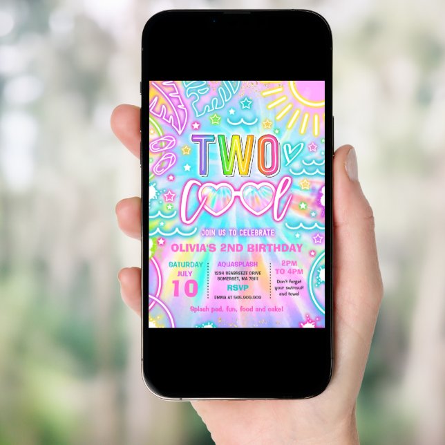 Two Cool Pool 2nd Birthday Party  Invitation (Front Digital)