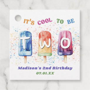 Two Cool Popsicle 2nd Birthday Favor Tags
