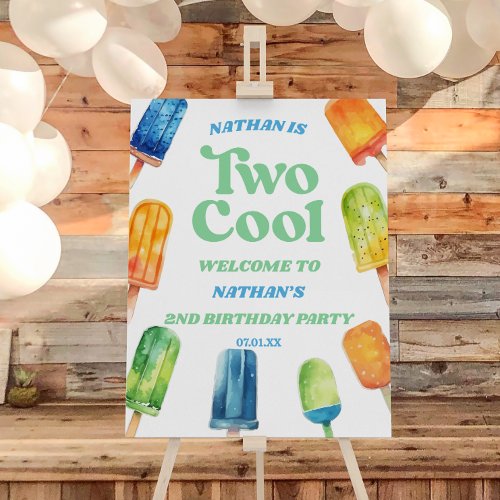 Two Cool Popsicle 2nd Birthday Party Welcome Sign