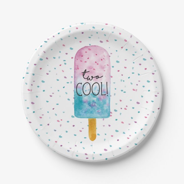 Two Cool Popsicle party plates (Front)