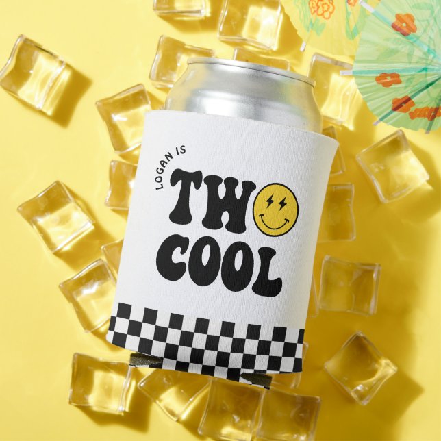 Two Cool Retro 2nd Birthday Party Favors Can Cooler (In Situ Summer)