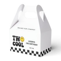 Two Cool Retro Boy Second Birthday Party Favor Boxes