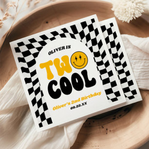 Two Cool Retro First 2nd Birthday Party Napkins