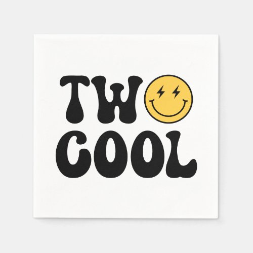 Two Cool Retro Happy Face Birthday Napkins