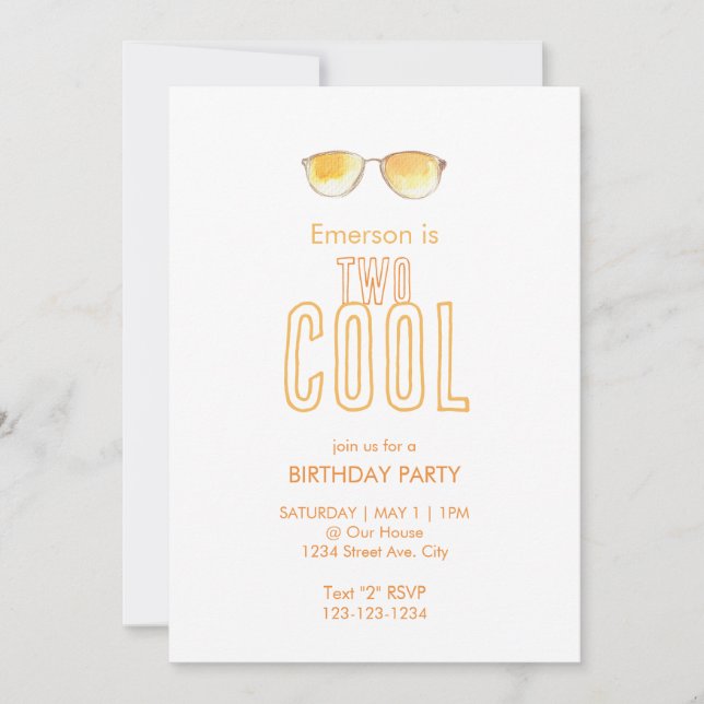 Two Cool Second Birthday Invitation (Front)