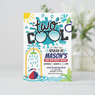 Two Cool Splash Party Birthday Invitation