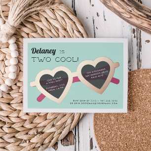 Two Cool   Summer Sunnies Birthday Party Foil Invitation