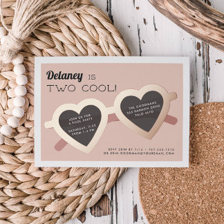 Two Cool | Summer Sunnies Birthday Party Foil Invitation