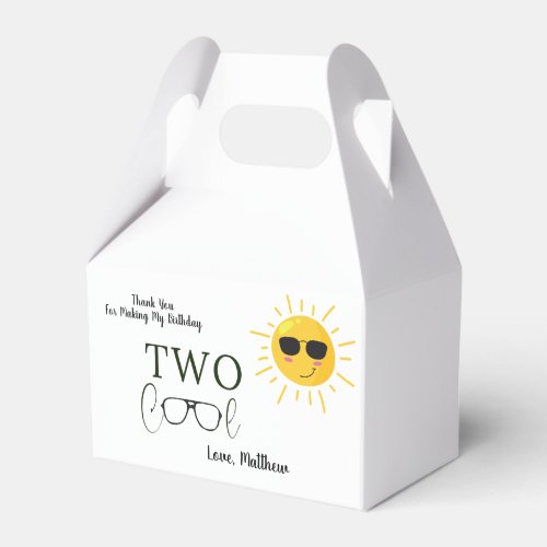 Two Cool Sunglass 2nd Birthday  sun Favor Boxes