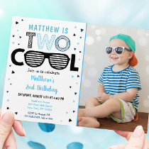 Two Cool Sunglass Boy Second Birthday Invitation