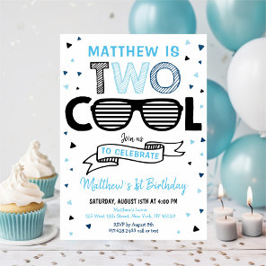 Two Cool Sunglass Boy Second Birthday Invitation