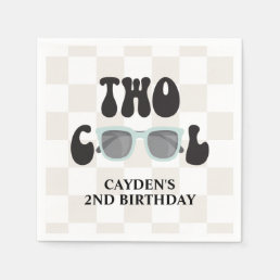 Two Cool Sunglasses and Checker 2nd Birthday Napkins