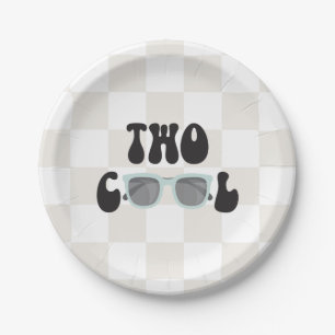 Two Cool Sunglasses and Checker 2nd Birthday Paper Plates