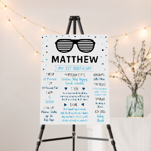 Two Cool Sunglasses Birthday Milestone Foam Board