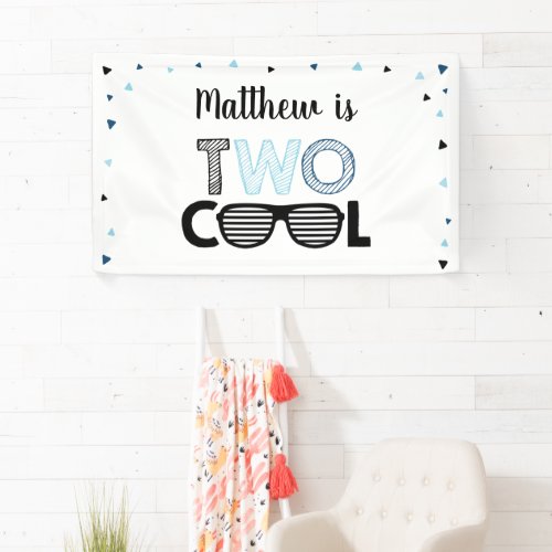 Two Cool Sunglasses Boy Birthday Banner