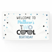 Two Cool Sunglasses Boy Birthday Banner