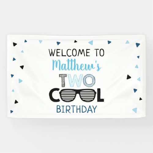 Two Cool Sunglasses Boy Birthday Banner