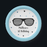 Two Cool Sunglasses Boy Birthday Paper Plates<br><div class="desc">These cute birthday paper plates feature sunglasses and colorful confetti.</div>