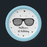 Two Cool Sunglasses Boy Birthday Paper Plates<br><div class="desc">These cute birthday paper plates feature sunglasses and colorful confetti.</div>