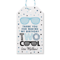 Two Cool Sunglasses Boy Birthday Thank You Gift Tags