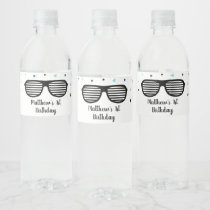 Two Cool Sunglasses Boy Birthday Water Bottle Label
