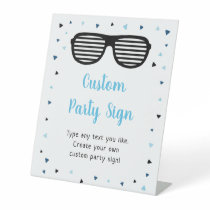 Two Cool Sunglasses Boy Editable Birthday Pedestal Sign