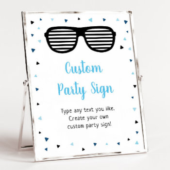 Two Cool Sunglasses Boy Editable Birthday Sign by LittlePrintsParties at Zazzle