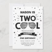Two Cool Sunglasses Boy Second Birthday Party Invitation (Front)