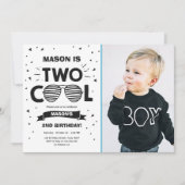 Two Cool Sunglasses Boy Second Birthday Party Invitation (Front)