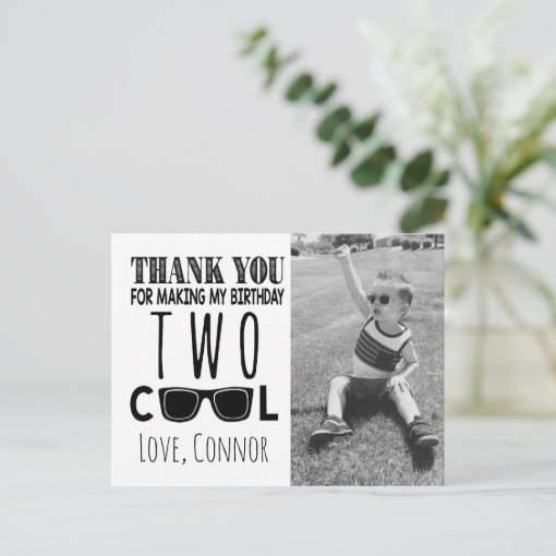 Two Cool Thank You Card with Personalized Photo | Zazzle