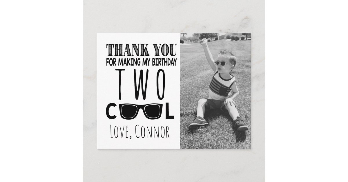Two Cool Thank You Card with Personalized Photo | Zazzle
