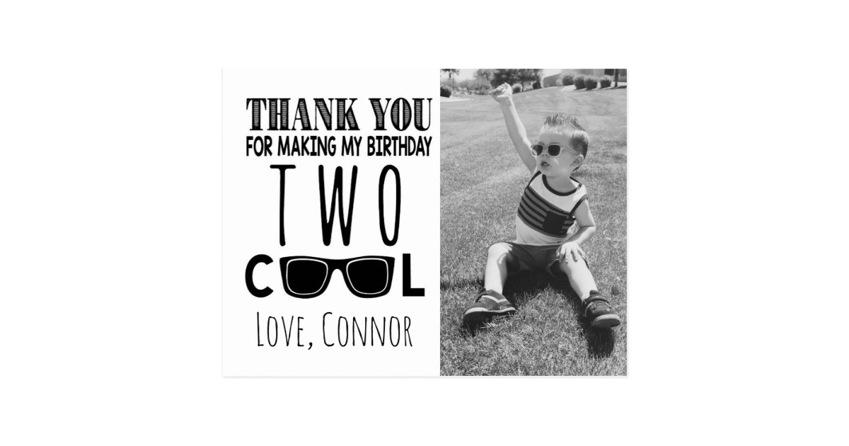 Two Cool Thank You Card with Personalized Photo | Zazzle.com