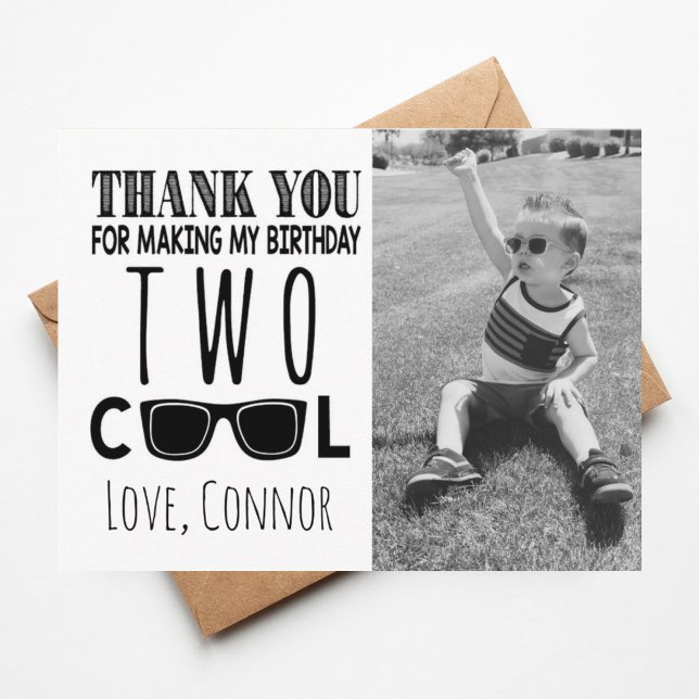 Two Cool Thank You Card with Personalized Photo (Creator Uploaded)