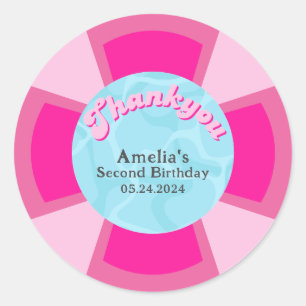 Two cool tropical pool summer Birthday Classic Round Sticker