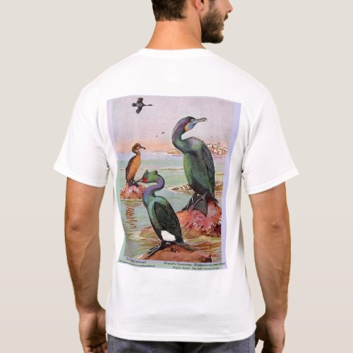 Two Cormorant Species frontreverse artwork T_Shirt