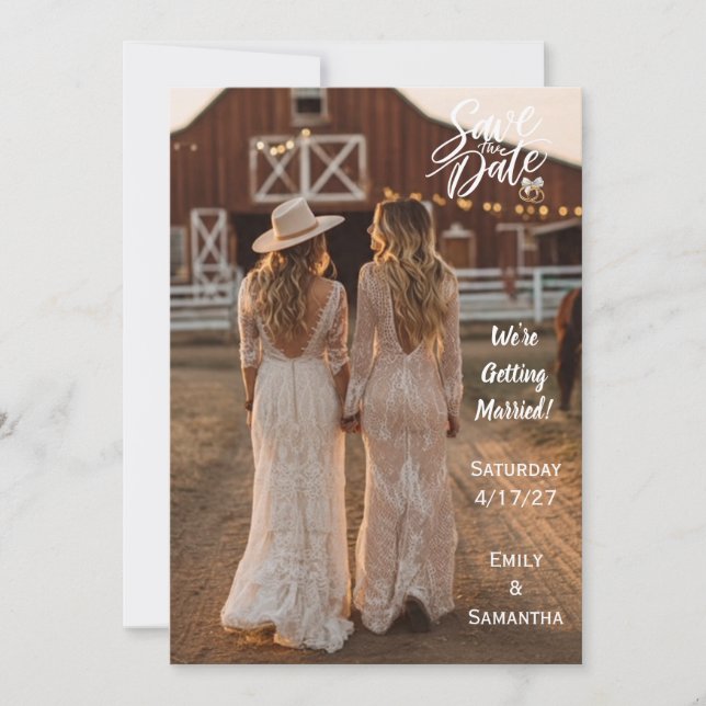 TWO COUNTRY GIRLS SAVE THE DATE (Front)