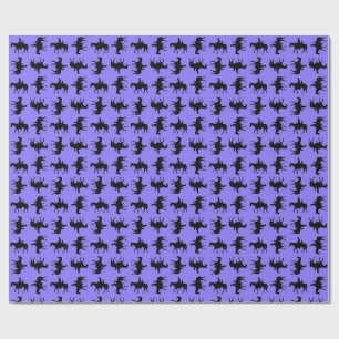 Two Cowboys on Horseback Silhouettes - Periwinkle Wrapping Paper